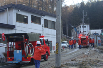 火災想定消火訓練の様子